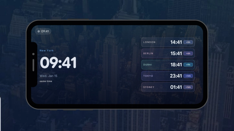 World clock with multiples time zones