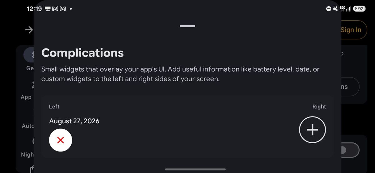 Add or remove complications anytime on Settings