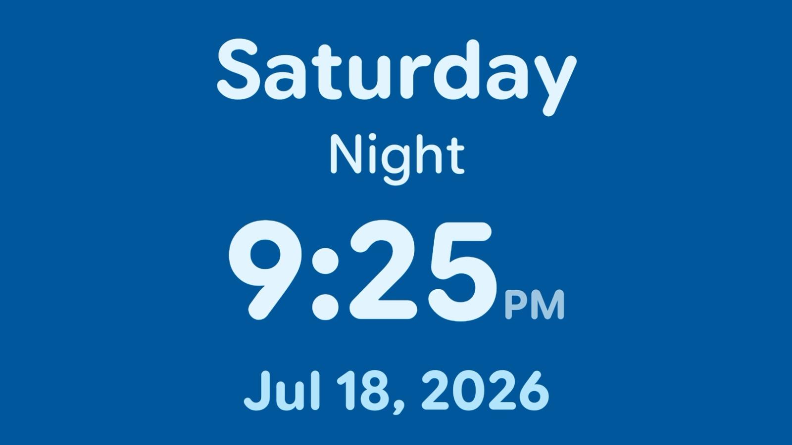 Dementia clock with blue background