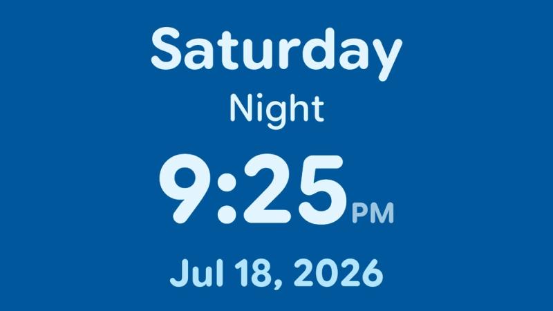 Dementia clock with blue background