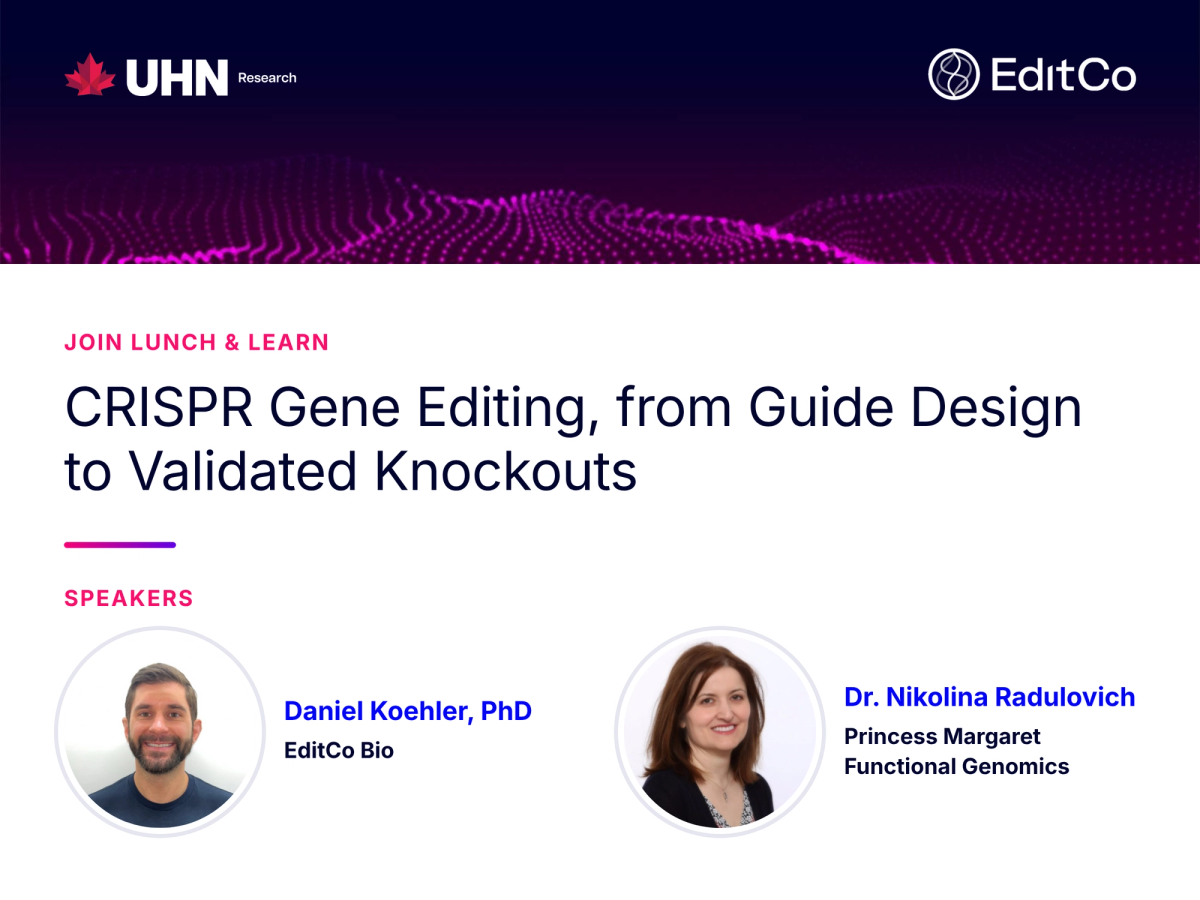 Join Lunch & Learn: CRISPR Gene Editing, from Guide Design to Validated Knockouts