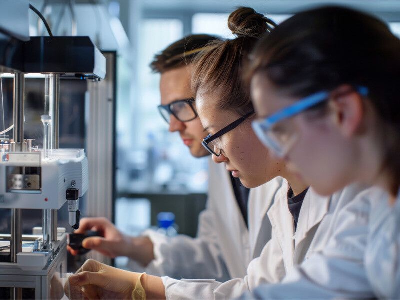 Team of scientists working in a lab