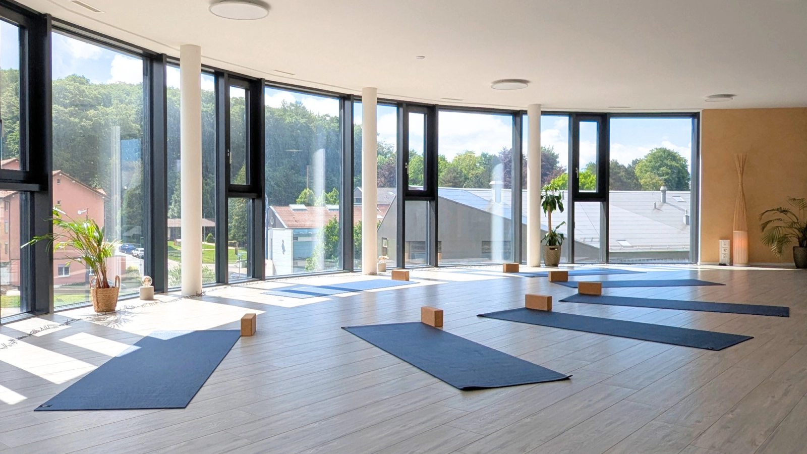 Tapis disposés dans la salle