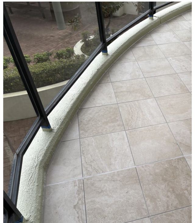 Remediated balcony with new waterproof membrane