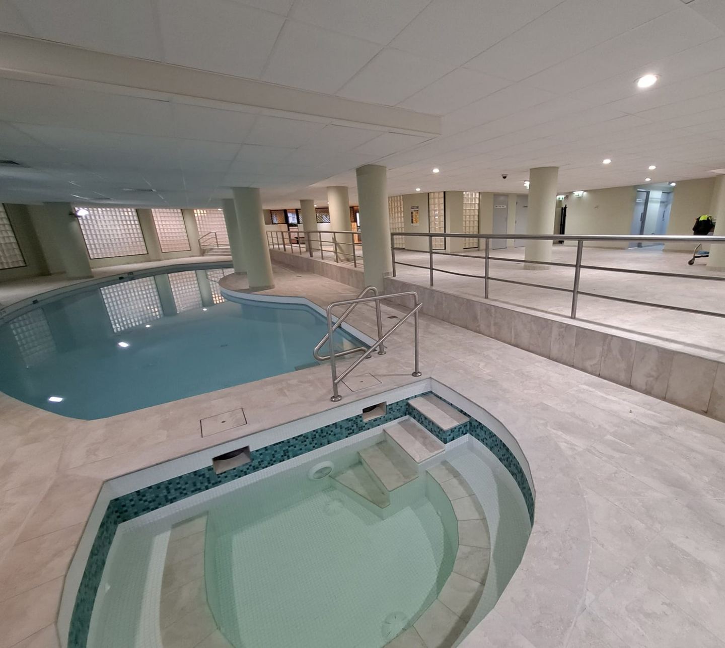Rockdale Gardens apartment complex with refurbished pool and balconies