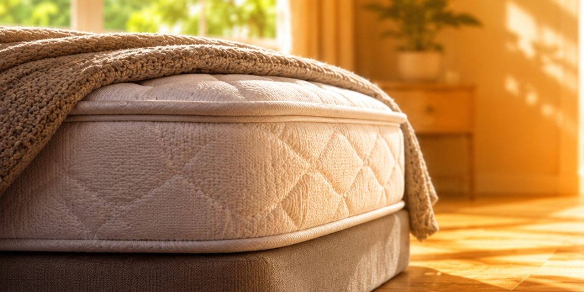 Sunlit bedroom with mattress representing heat penetration during treatment
