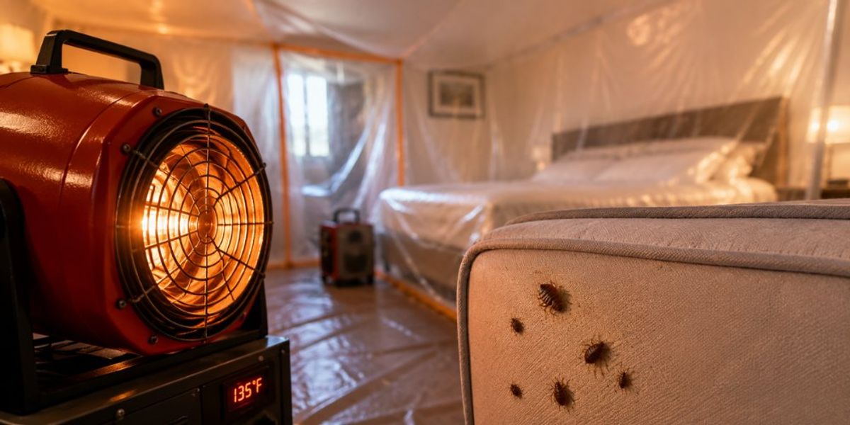 Heat treatment equipment eliminating bed bugs in a bedroom