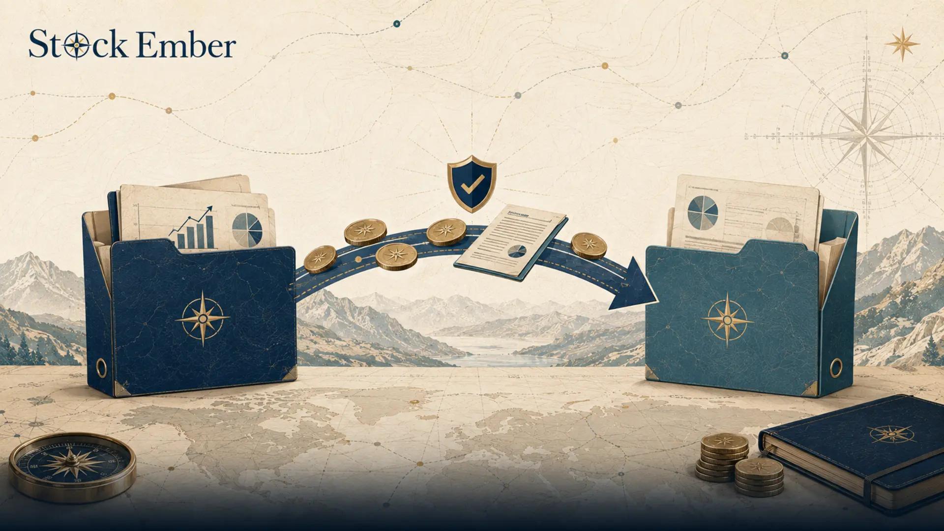 Illustration of rolling over funds from a 401k account into an IRA.