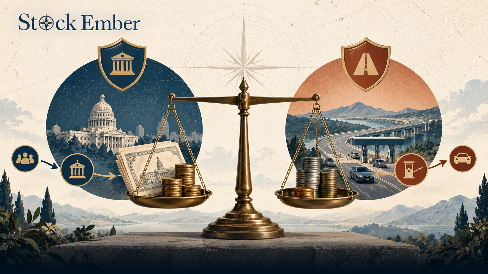 Diagram comparing general obligation bonds and revenue bonds