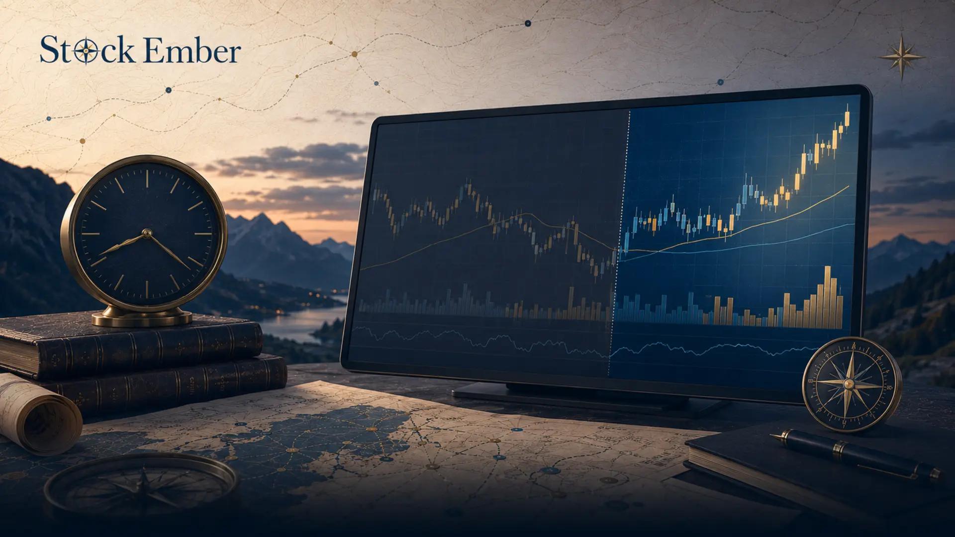 Stock market chart illustrating price movements during after-hours trading hours.