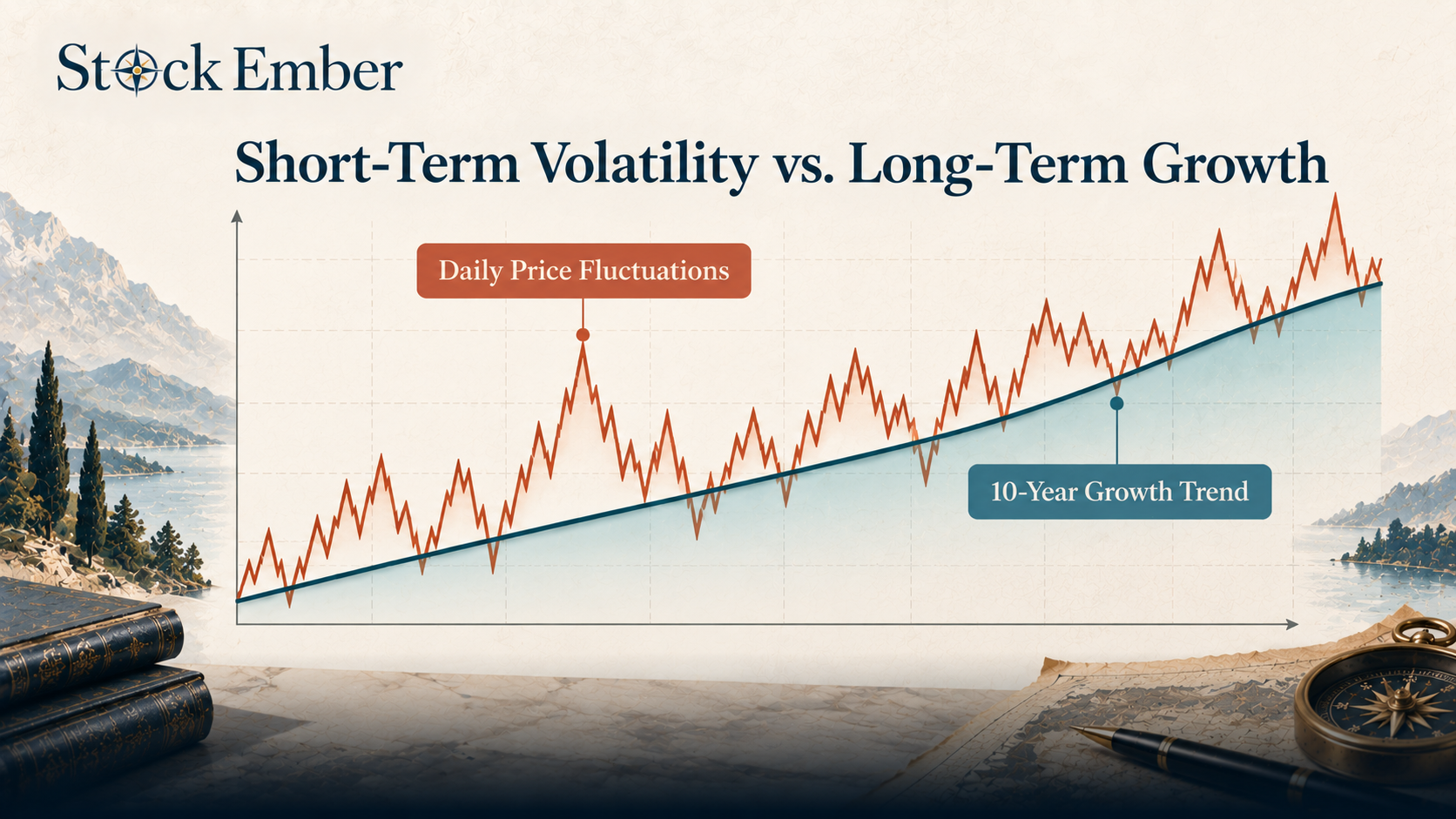 Chart showing how evaluation frequency alters perception of market risk.