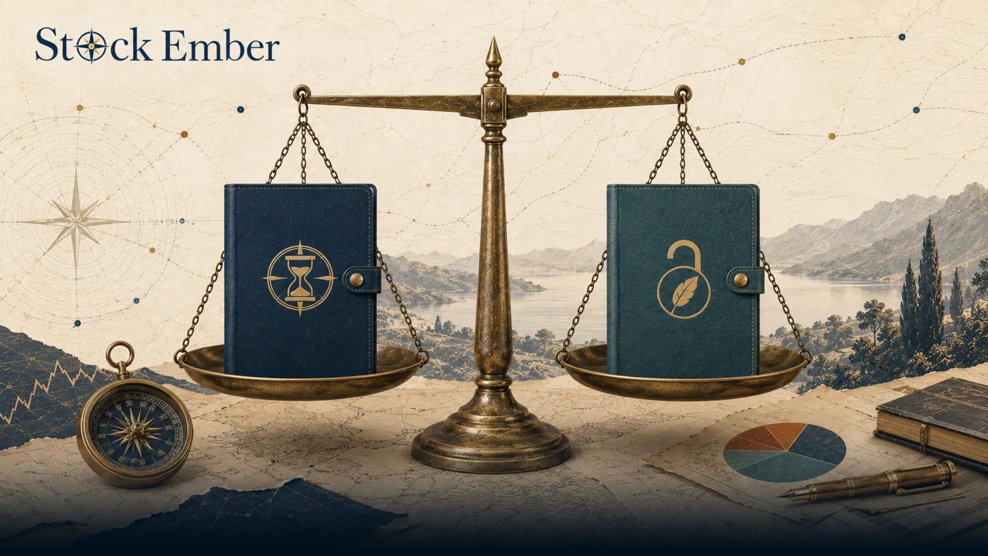 Scales balancing a SIPP and an ISA account.