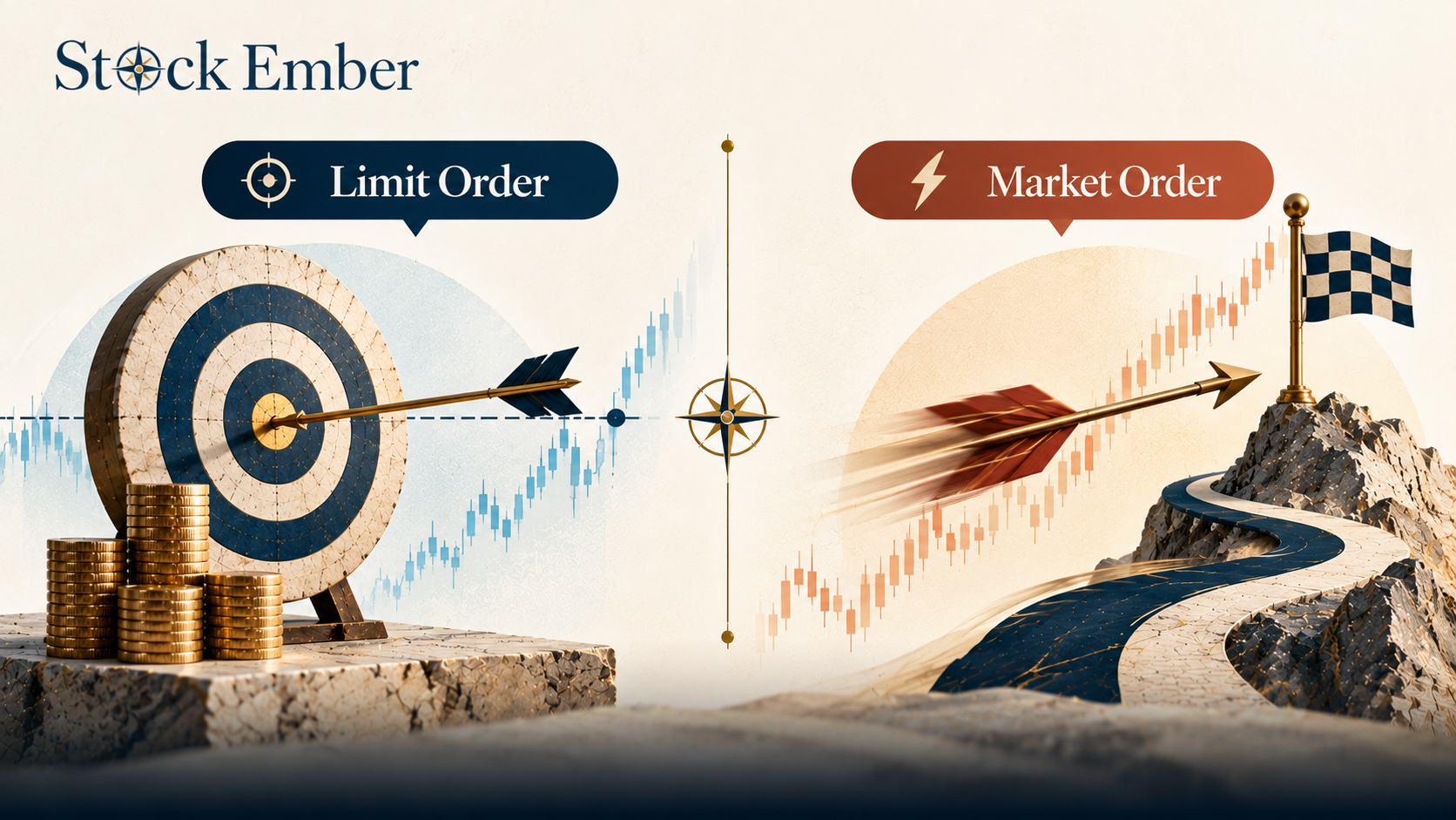 Diagram comparing limit order price control with market order execution speed