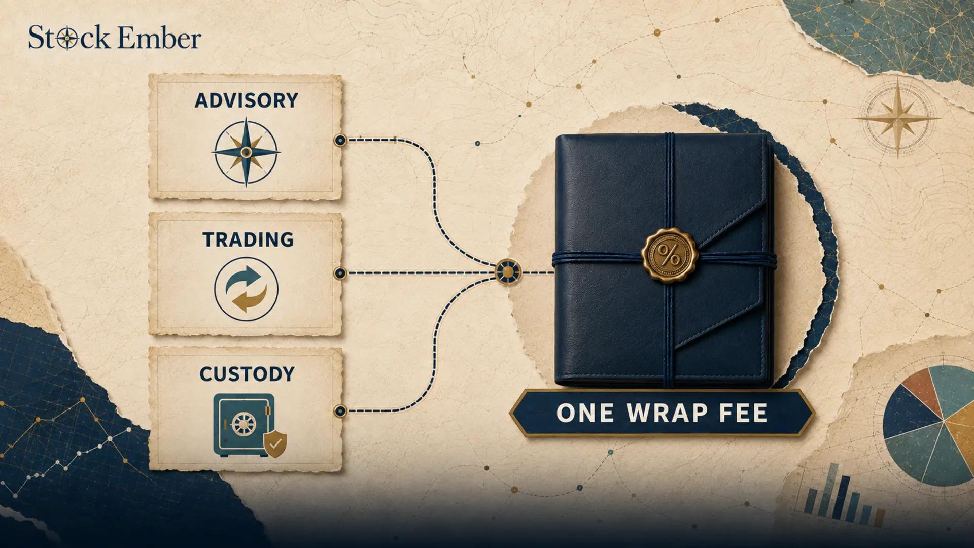 How trade execution, management, and administrative costs combine into a single wrap fee.