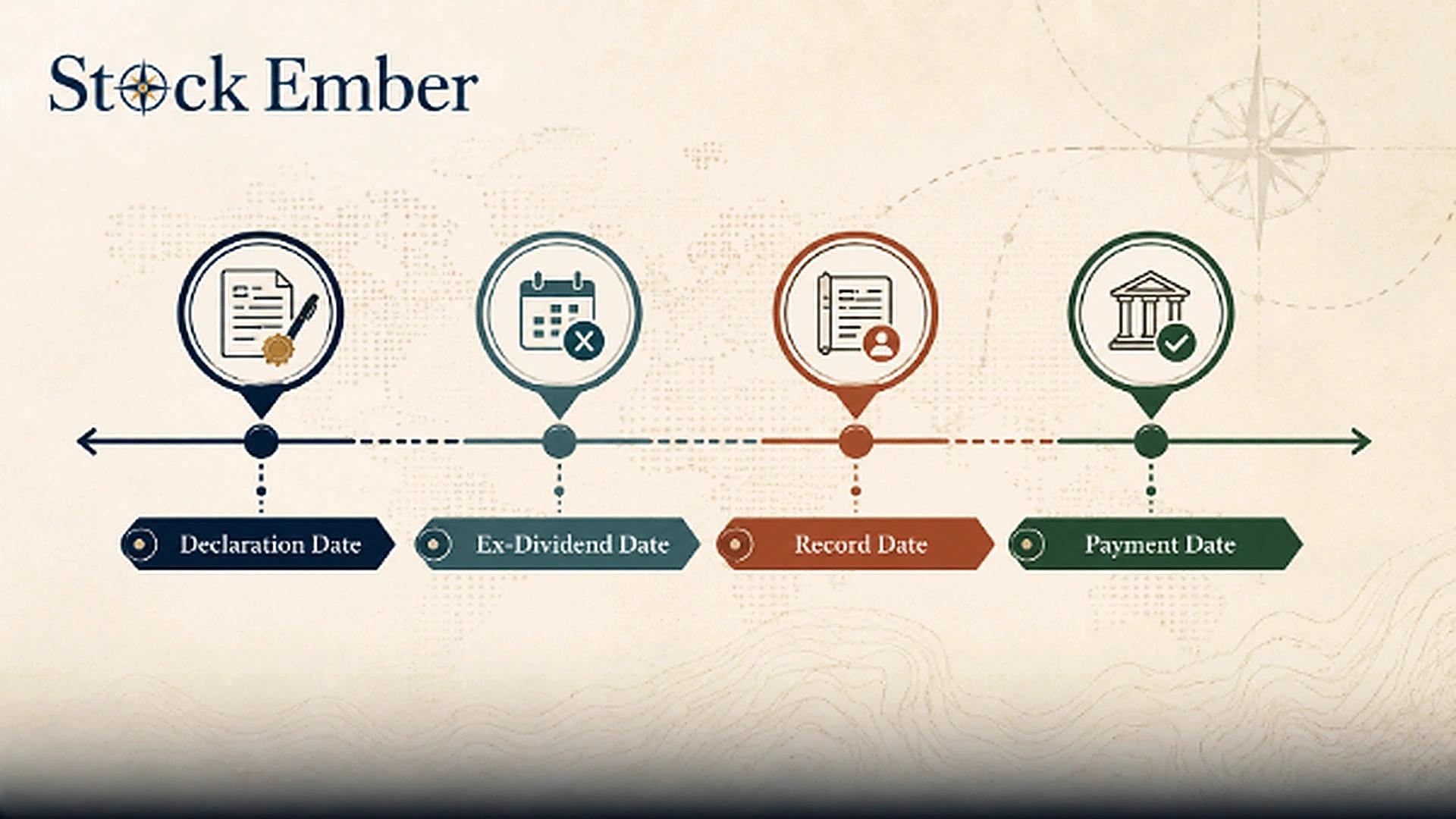 Timeline of the four core corporate dividend dates.