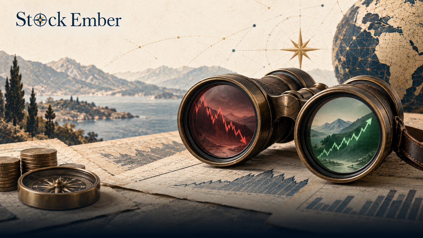 Illustration showing a short-sighted focus on brief portfolio price movements.