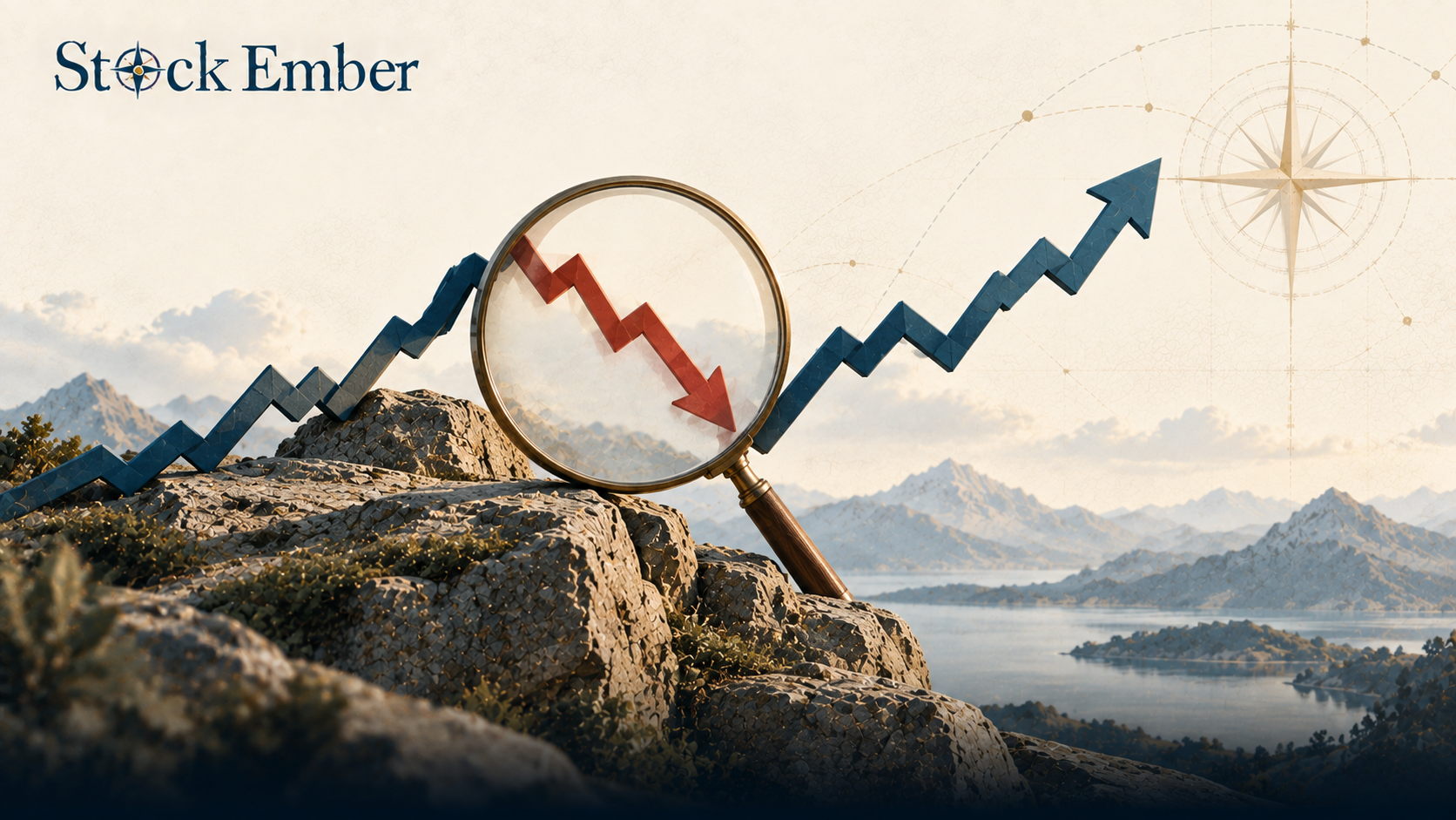 Stock market index chart illustrating a temporary market correction dip