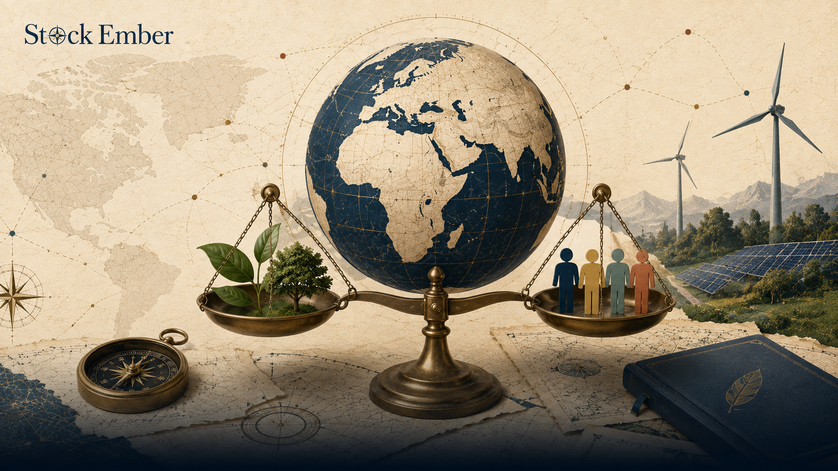 Illustration of socially responsible investing filters balancing financial returns and ethical values.