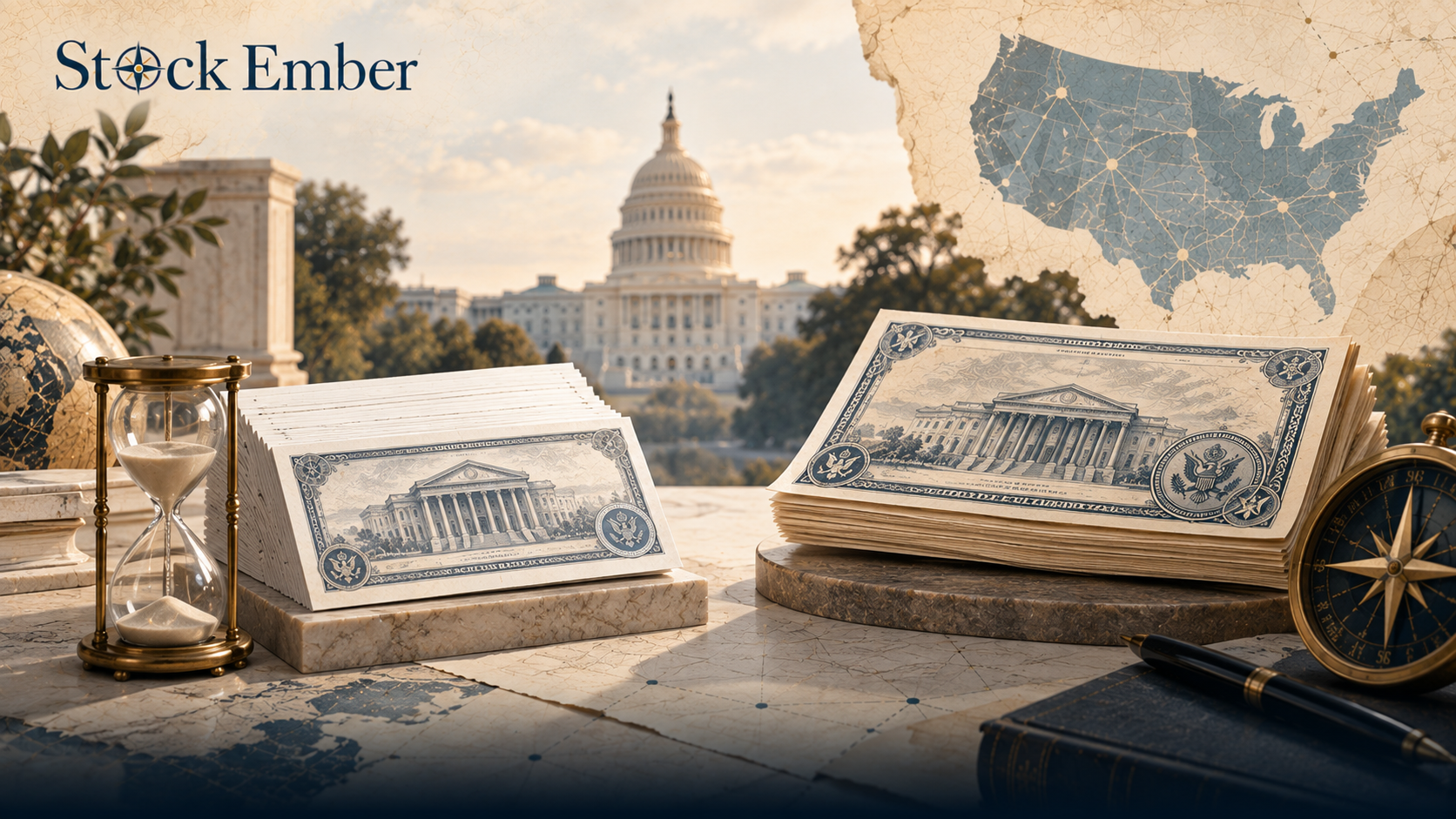 Graphic illustration contrasting short-term Treasury bills with long-term Treasury bonds.