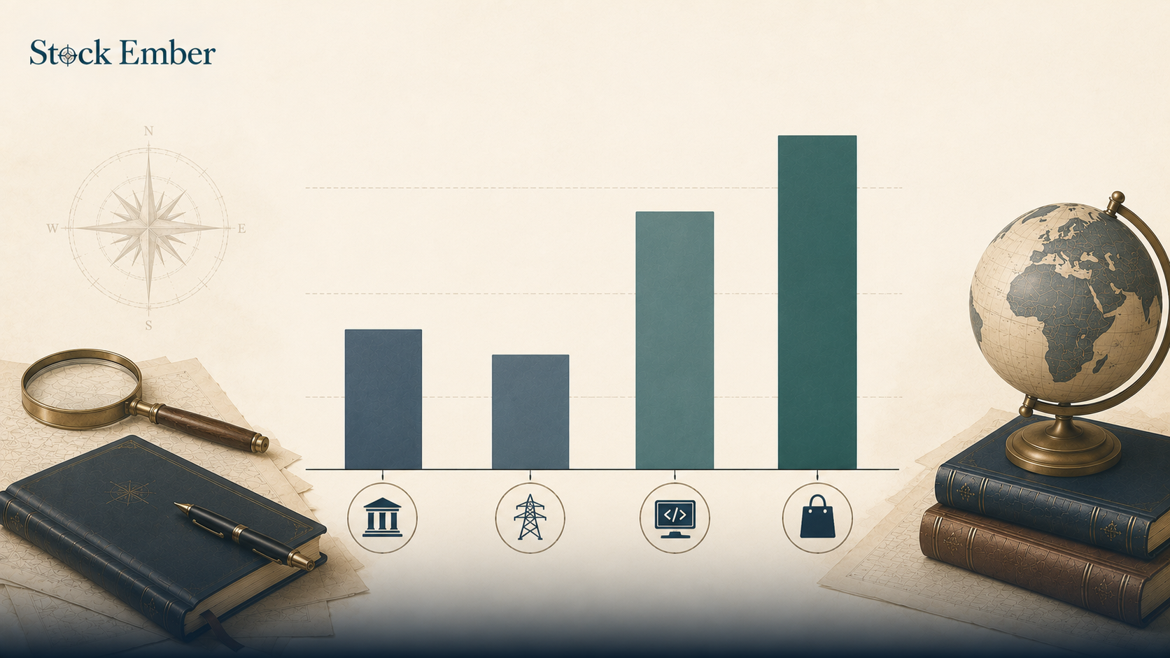 Chart showing average price-to-book ratio benchmark differences across capital-intensive and technology sectors.