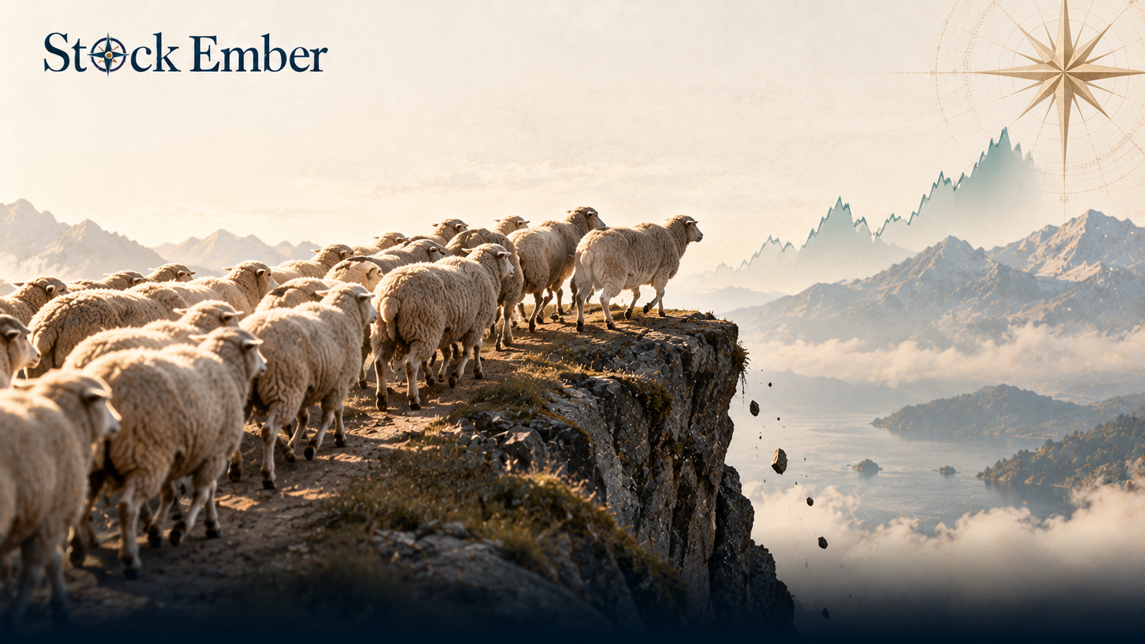 Graphic showing crowd behavior and herd mentality dynamics in financial markets