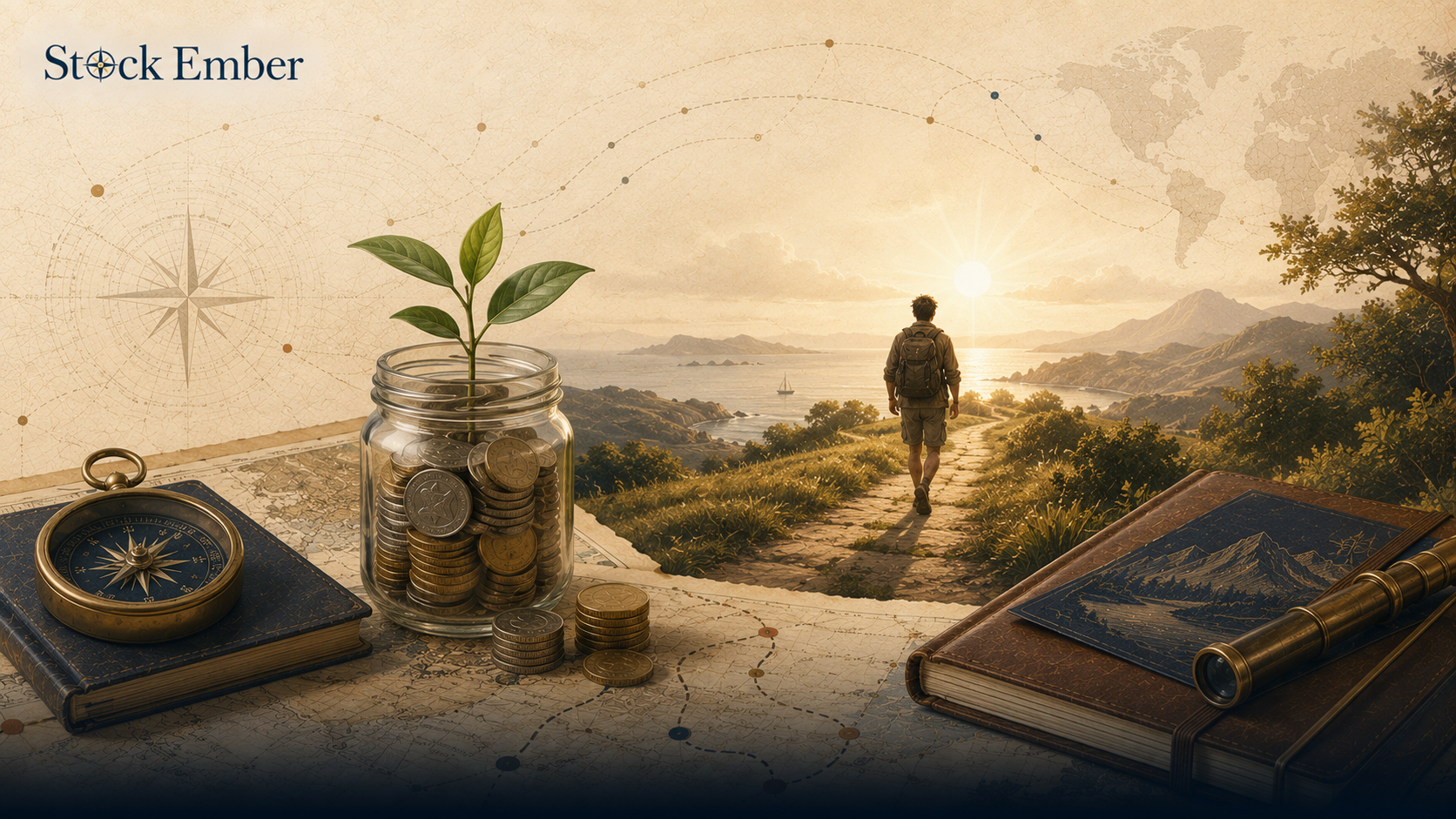 Illustration representing financial independence and early retirement portfolio planning.