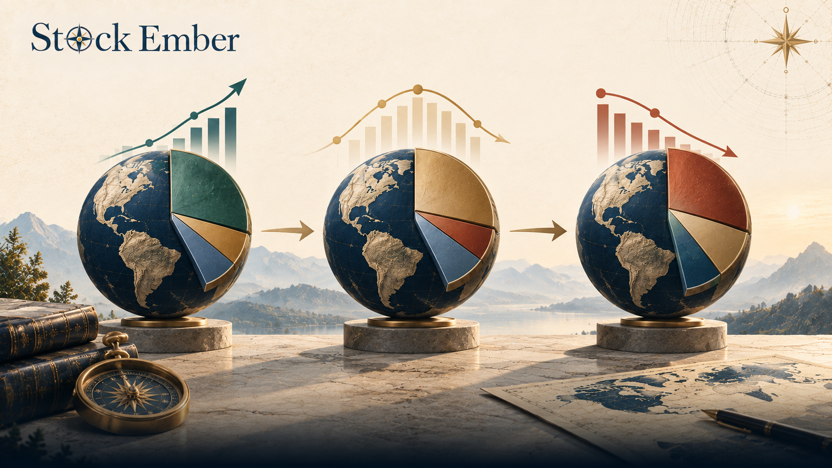 Diagram showing portfolio shifts across economic expansion and market downturns.