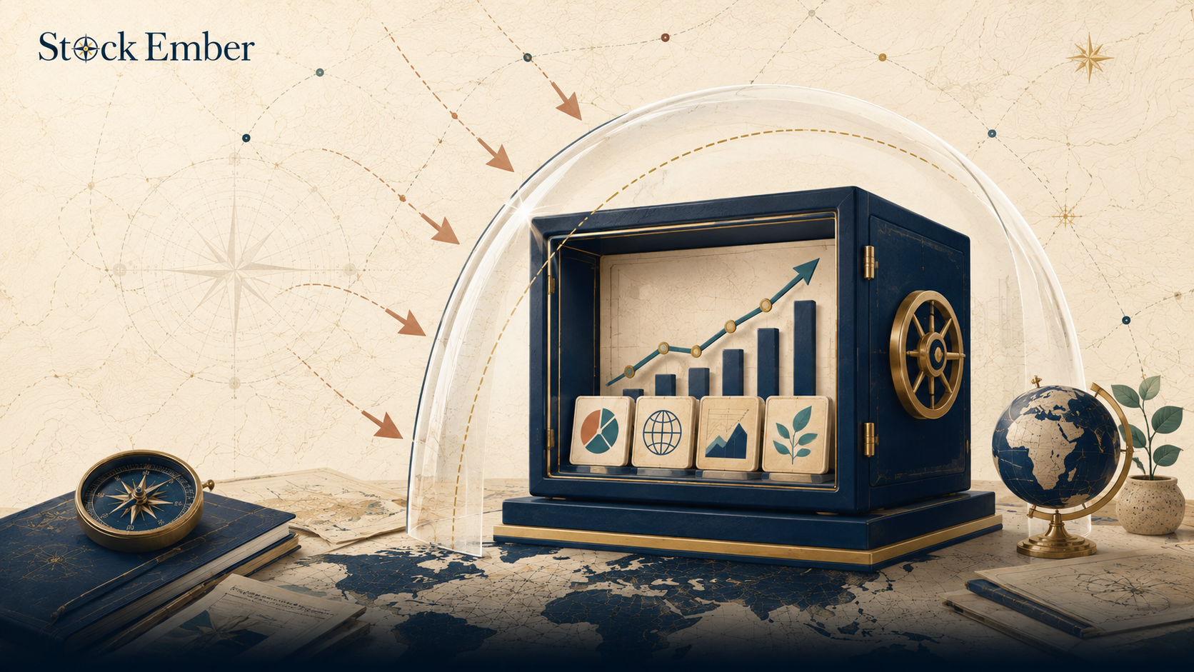 Illustration of a tax-sheltered investment account holding stocks and funds.