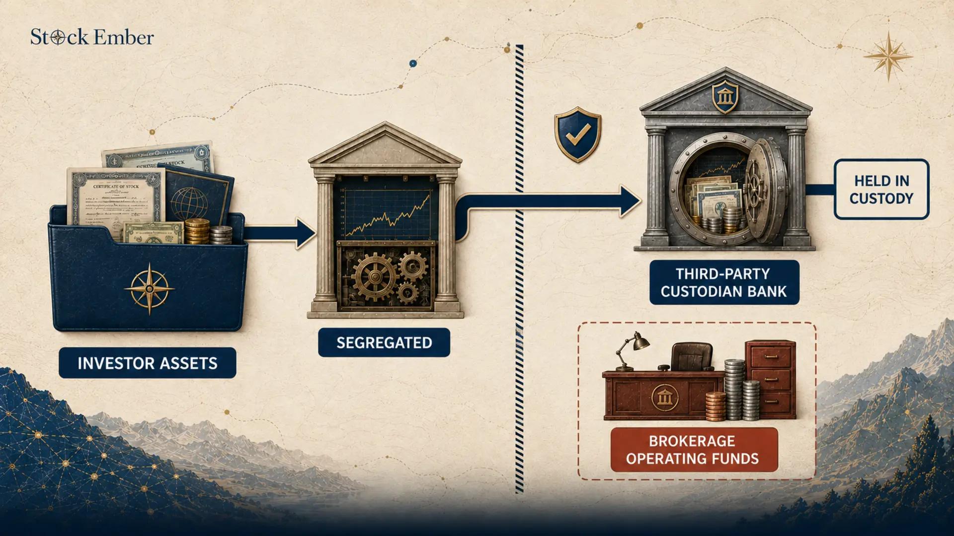 Diagram illustrating customer asset segregation at a custodian bank