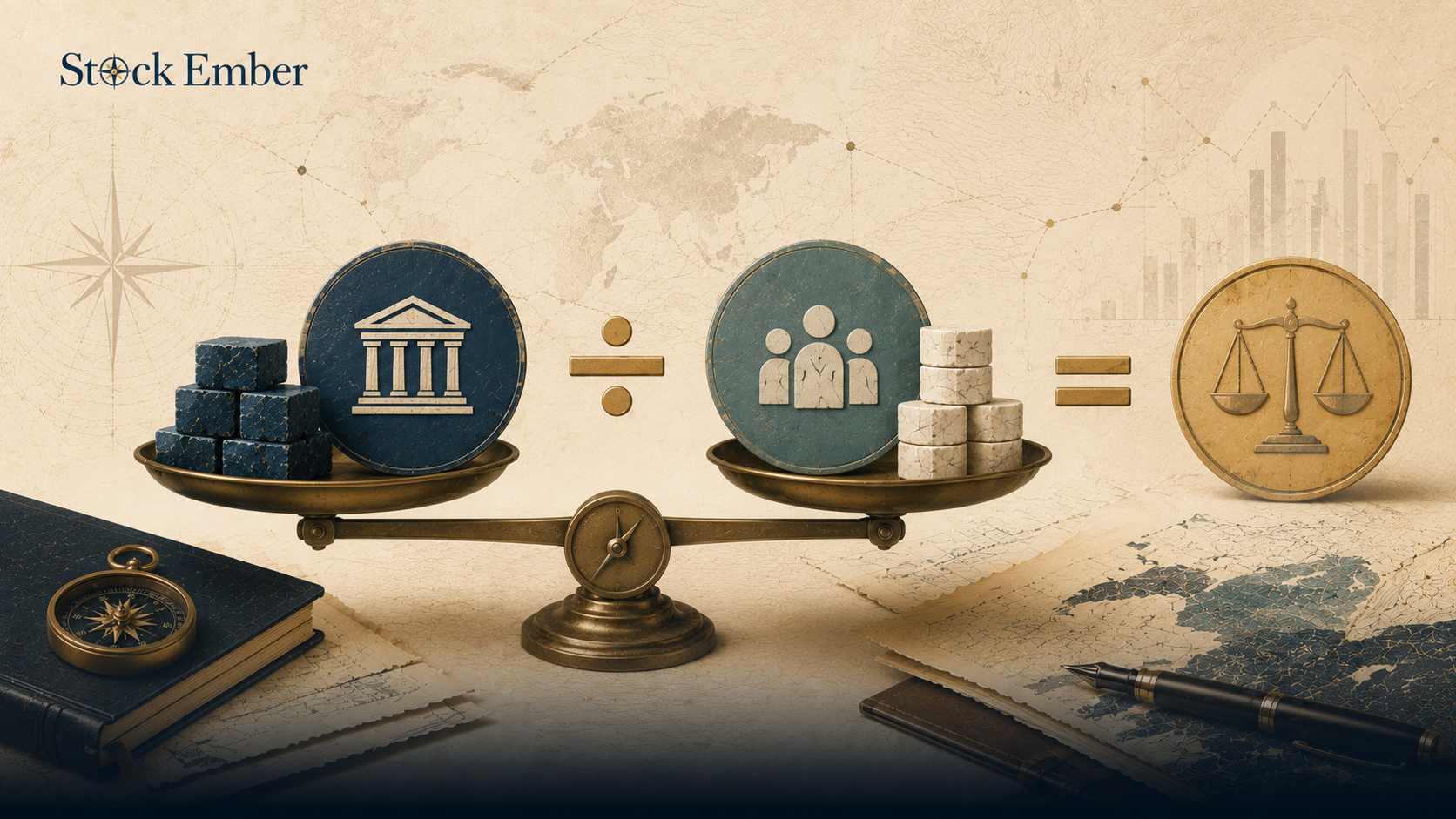 Diagram illustrating Total Liabilities divided by Shareholders' Equity to calculate debt-to-equity ratio.