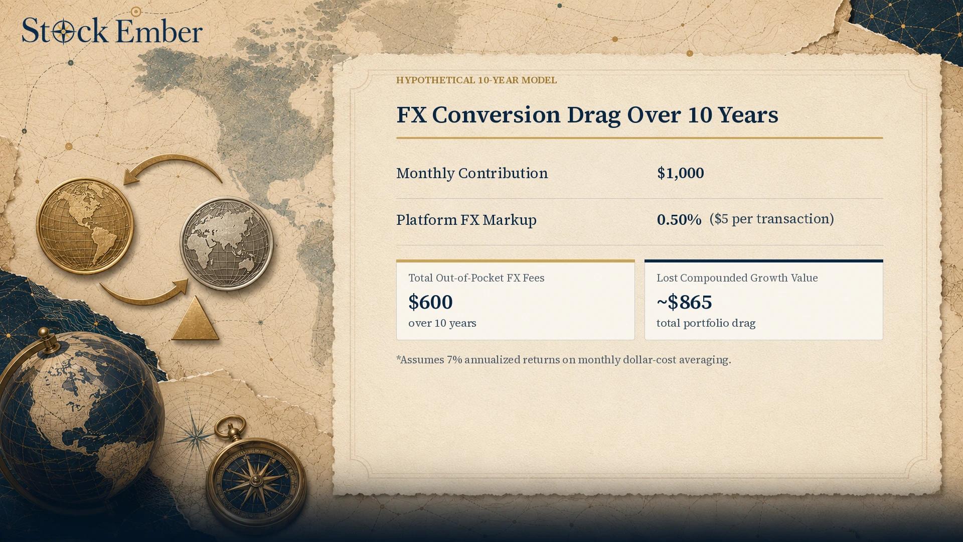 The 10-Year Cost Impact: How FX Fees Drag Your Portfolio