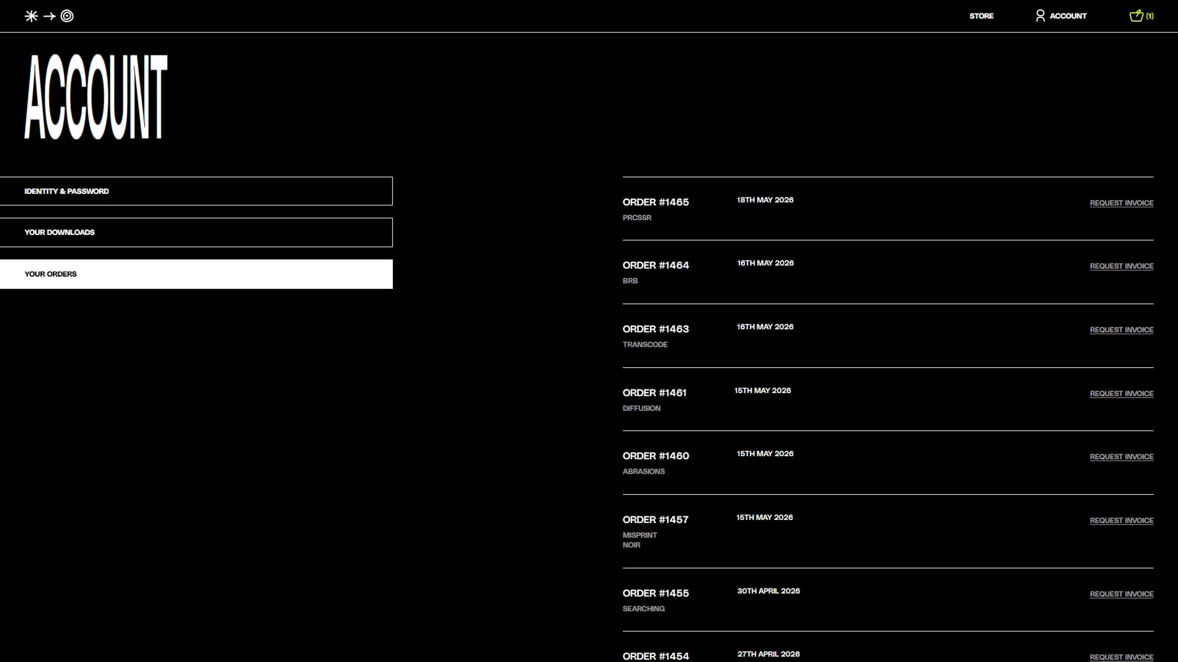 Stash Order Tab