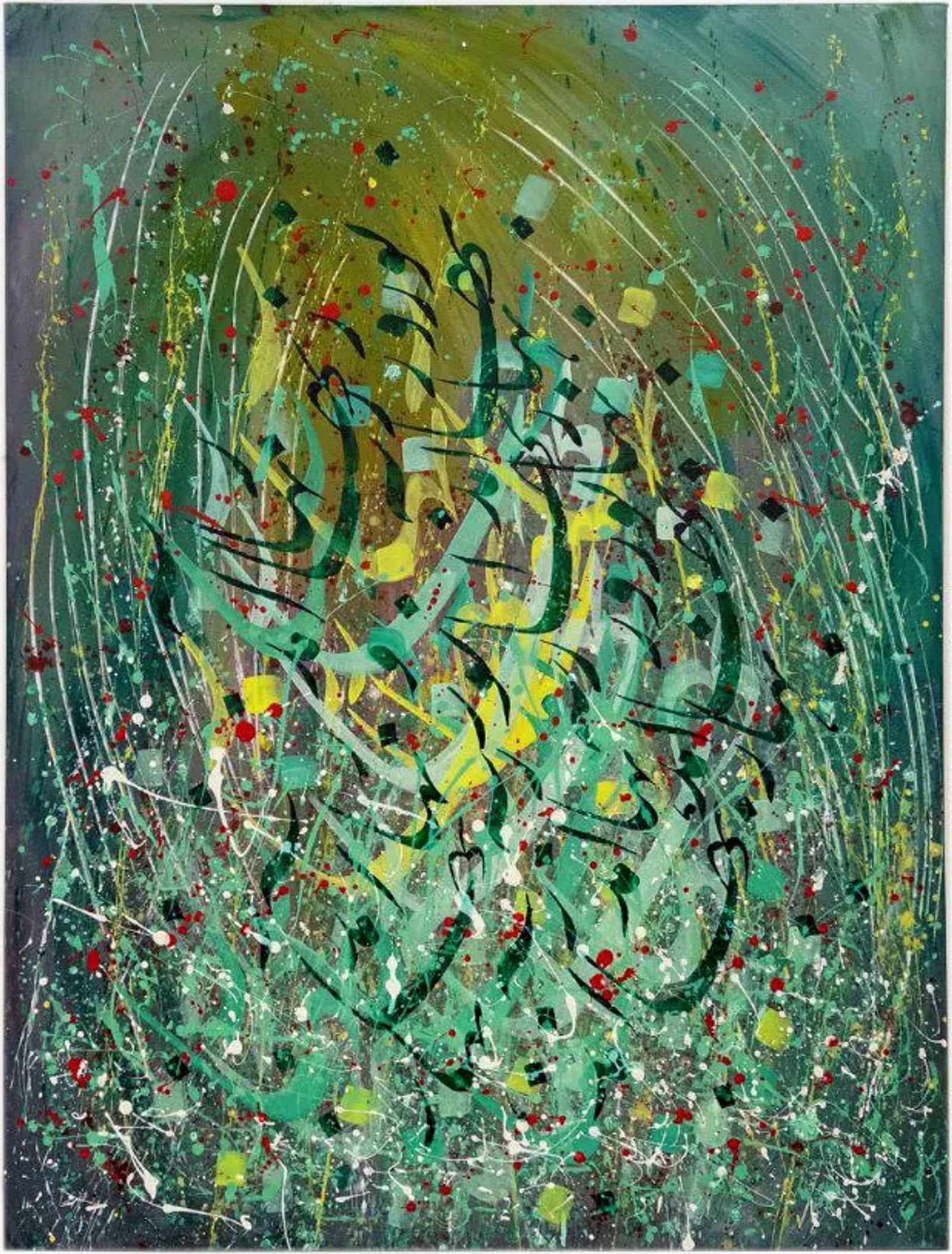 Kaleidoscopic Divinity — Acrylic on canvas, 160 × 120 cm, by Mohammad Aman Popal