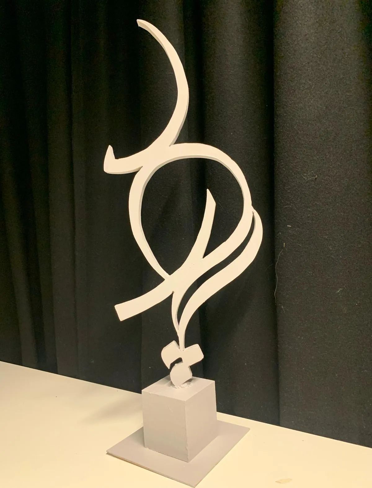Simplicity of Calligraphy — Wood sculpture, 45 × 35 × 95 cm, by Mohammad Aman Popal