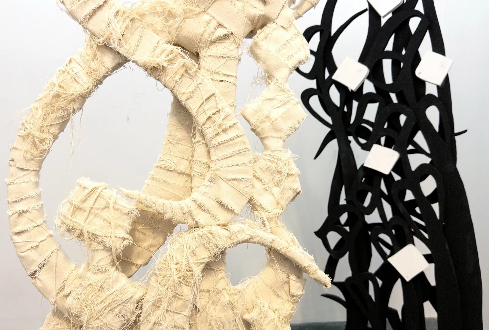 Bandaged in Life — Wood sculpture, 53 × 20 × 147 cm, by Mohammad Aman Popal
