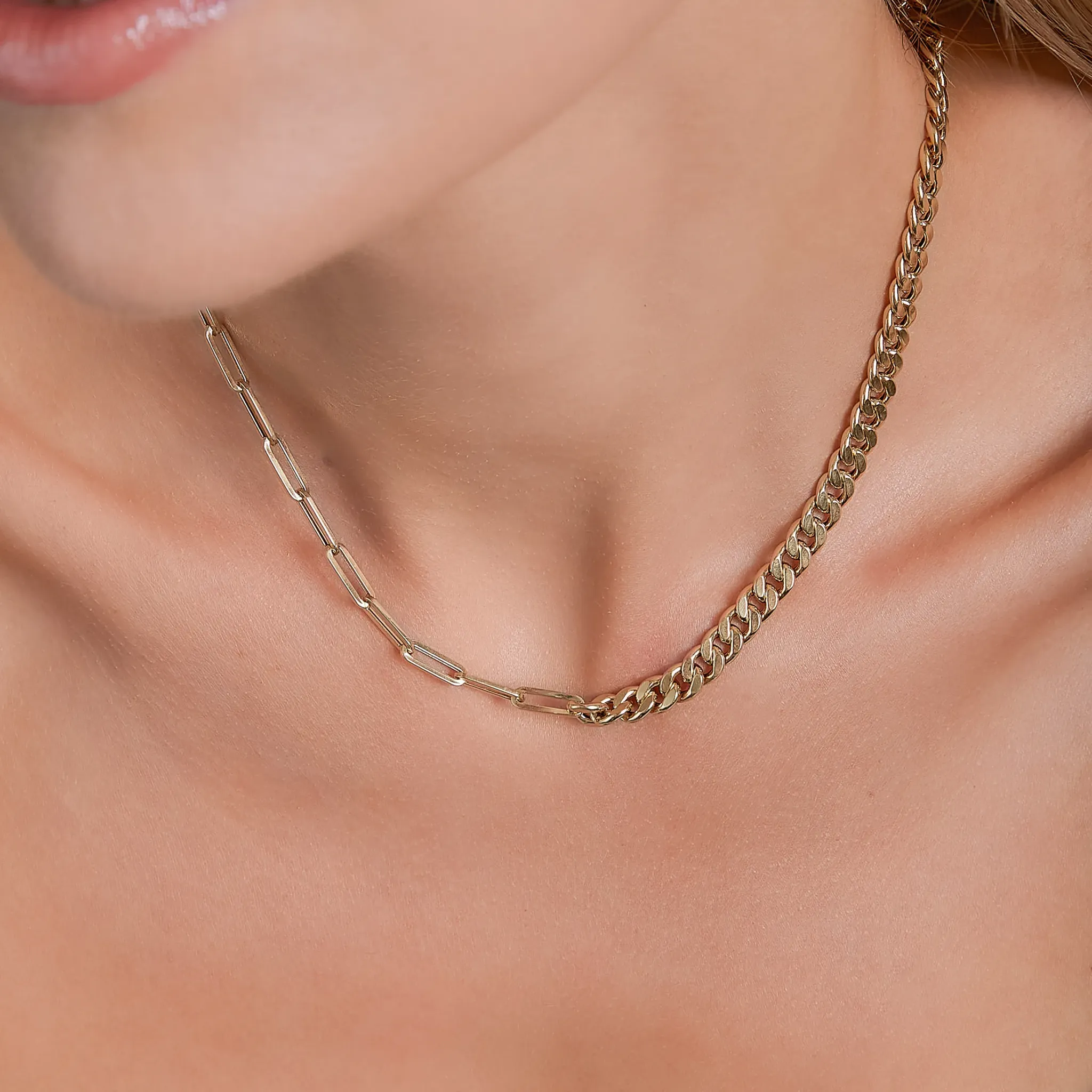 Curb and Paperclip Necklace