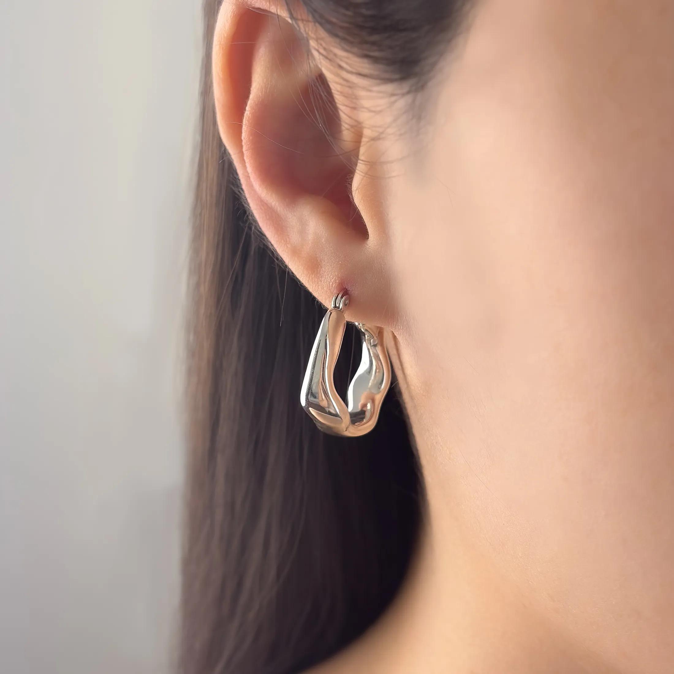 Sculpted Wave Hoops