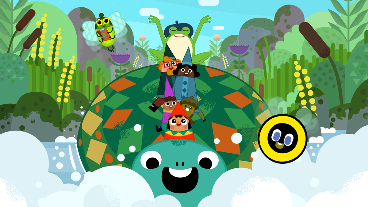 Mae and friends on a turtle ride