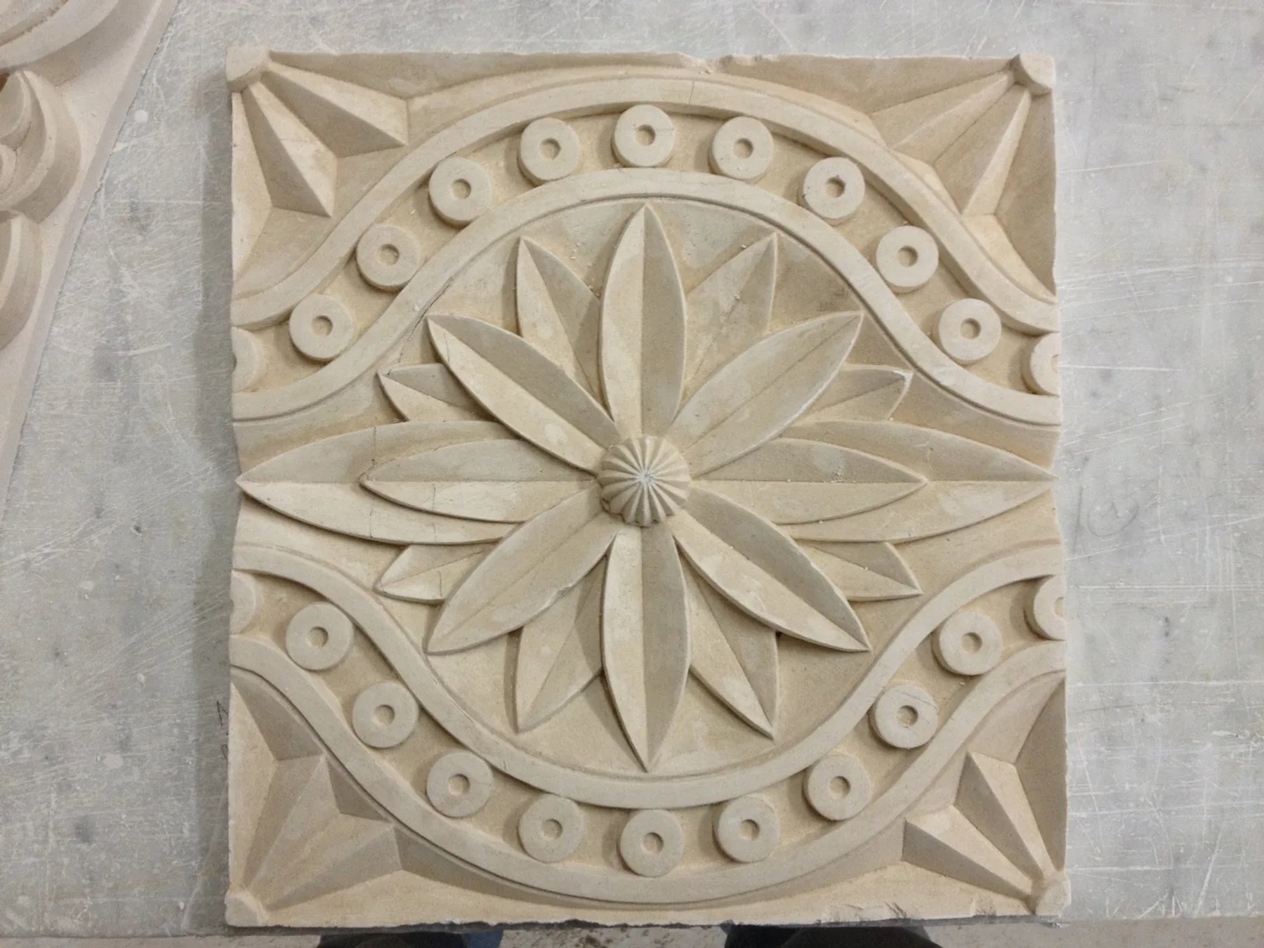 Decorative GRC panel prepared for an exterior architectural project