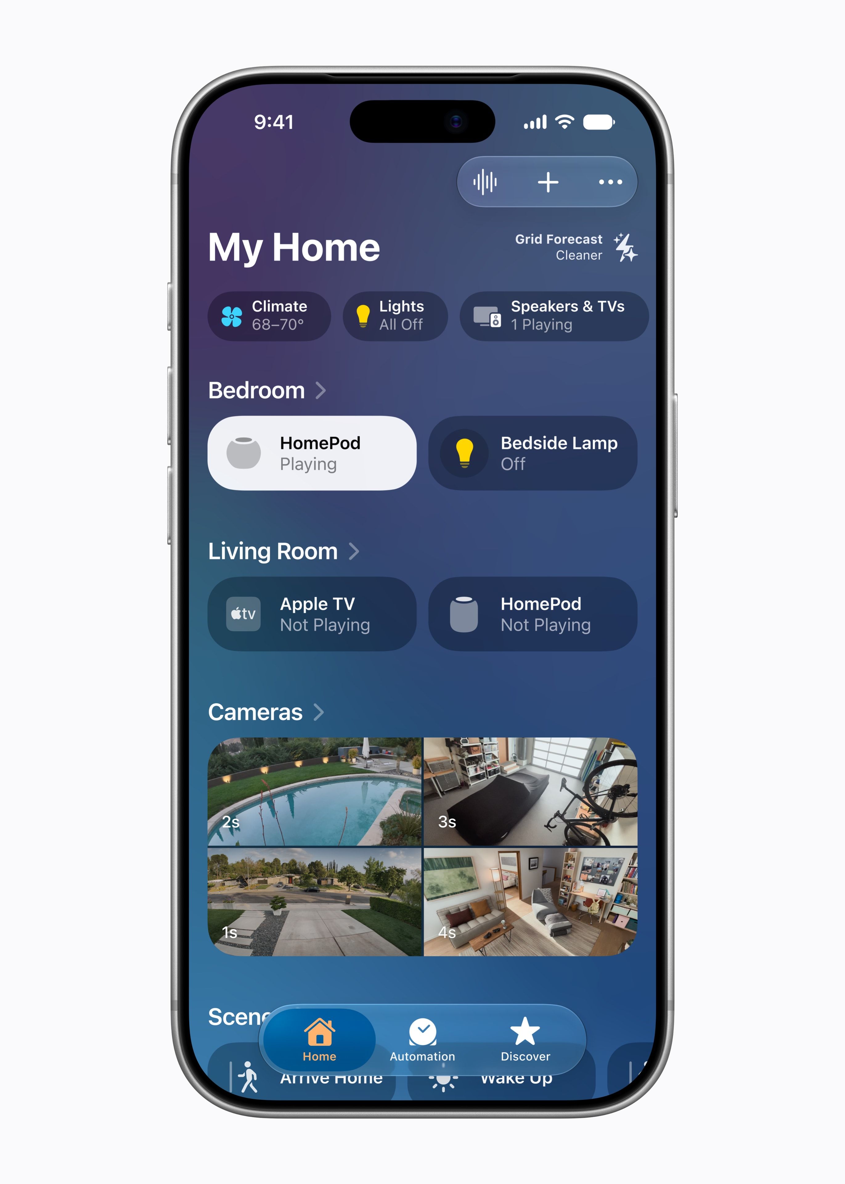 App Casa (Home) junto a funcionalidades del HomePod mini 2. - imagen cedida por Apple.