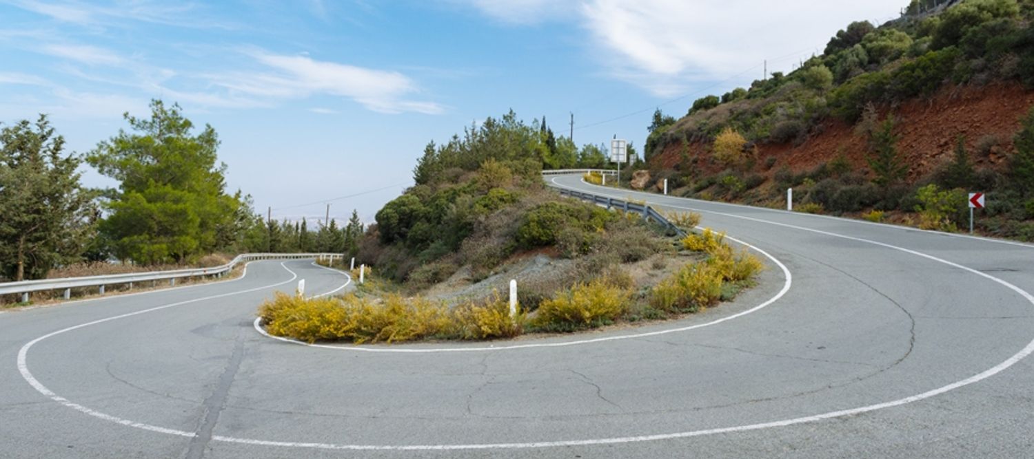 A road perfect for road cycling in cyprus