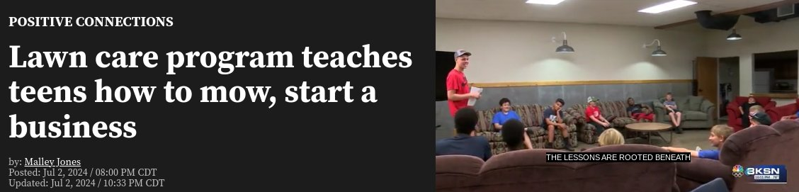Lawn care program teaches teens how to mow, start a business