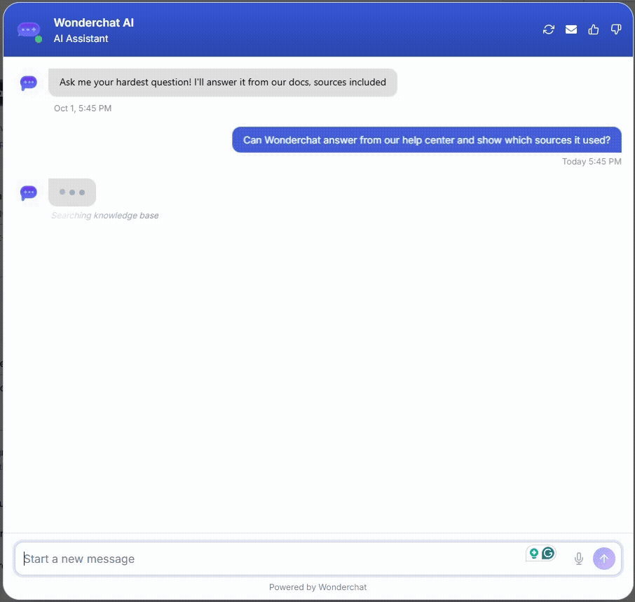 Wonderchat answers a documented buying question, refuses to approve a custom discount or sign a contract, and offers the configured human or calendar route.
