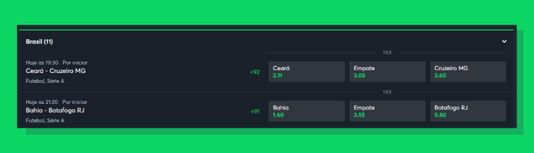 A interface da Sportsbet
