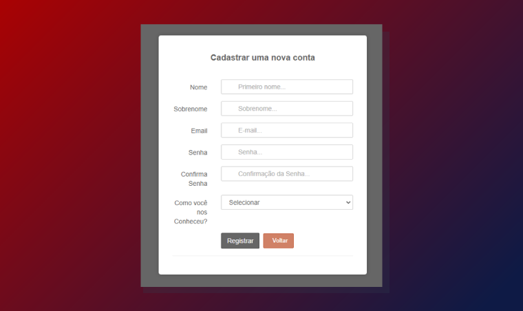 Cadastro Smalldelay