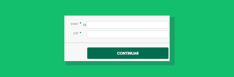 digitar simplesmente o valor que pretende inserir em sua conta
