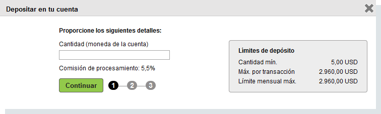 Depositar en su cuenta Neteller