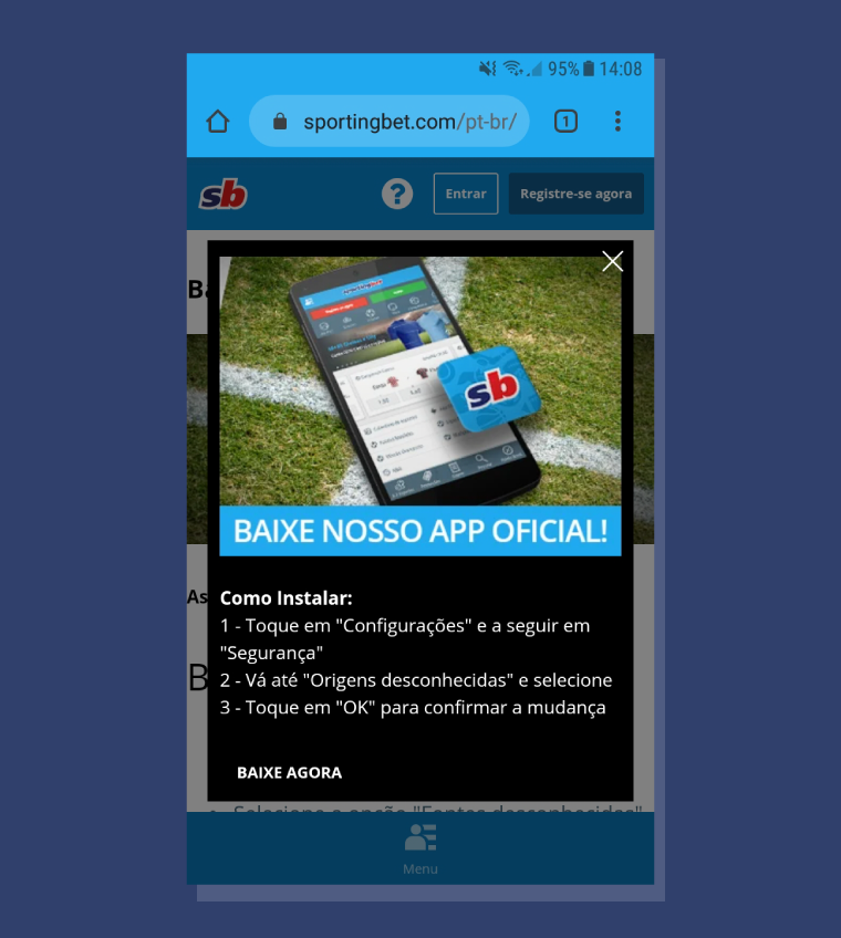 Como instalar o SportingBet app?