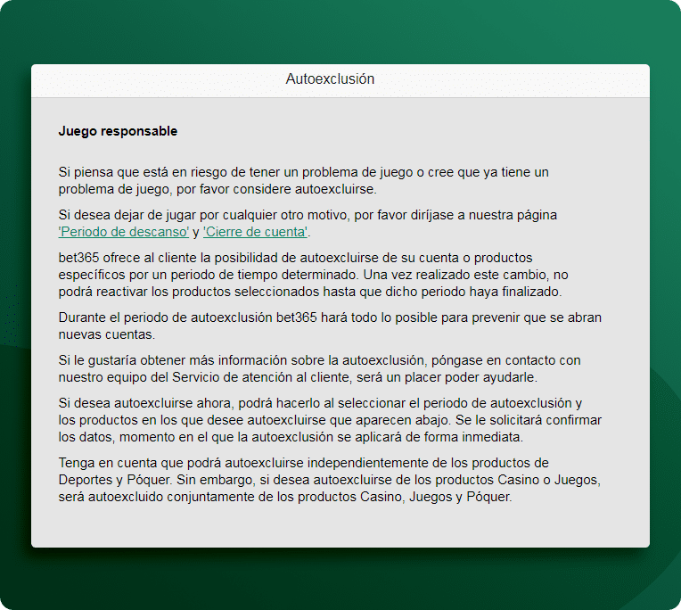 autoexclusion