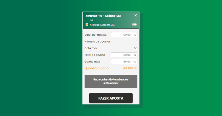 Para confirmar é só clicar em Fazer Aposta